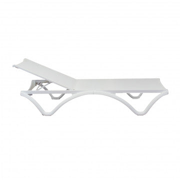 Lettino impilabile in polipropilene 190x70x32 cm bianco