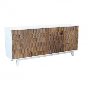 Mobile 4 ante bianco con decoro naturale 180x45x80 cm in legno