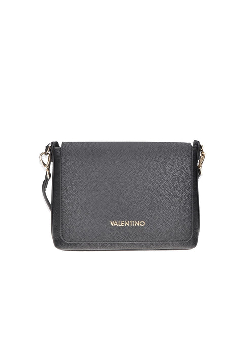 Valentino Bags Borsa A Spalla In Ecopelle Con Chiusura A Patta E Logo Frontale Tracolla In Tessuto 27x20x11 Cm