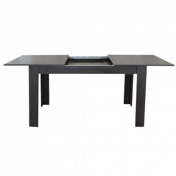 Tavolo allungabile melamina antracite 140/190 x 90 cm, altezza 78 cm