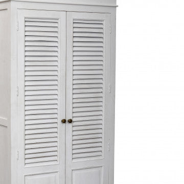 Armadio in legno di mango, 100x50x200 cm, colore bianco, peso 50 kg