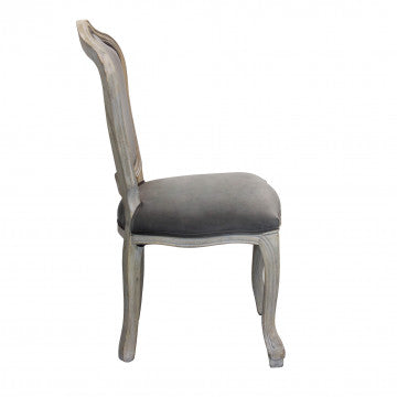 Sedia in legno rivestimento velluto taupe 52x50x100 cm