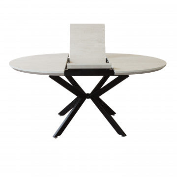 Tavolo rotondo allungabile in melaminico effetto legno 120/160x120