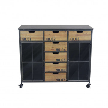 Mobile in legno e acciaio con struttura robusta 98,5x38,5x84 cm