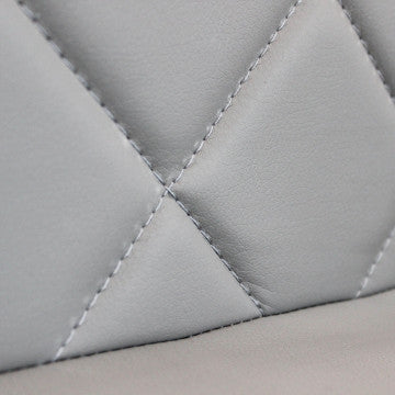 Sedia struttura acciaio seduta ecopelle grigio chiaro h91 cm