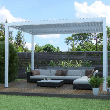 Pergola Bioclimatica Alluminio Bianco 4x4 m Lamelle Orientabili