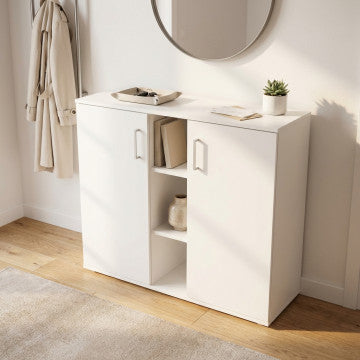 Mobiletto Frank Bianco 2 Ante 3 Mensole 101,5x35x87h cm