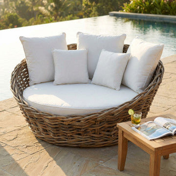 Conchiglione Rattan Marrone Rotondo 152x82x150h cm