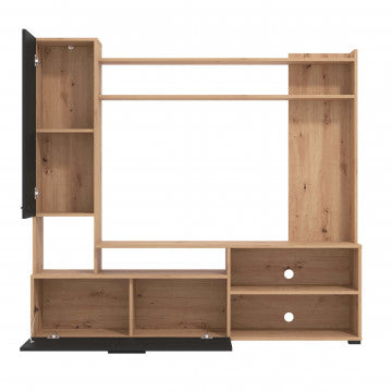 Soggiorno rovere artigiano e nero, truciolare bilaminato, 168,5x35x157 cm