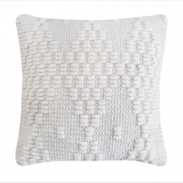 Cuscino in cotone e lana, bianco, dimensioni 45x45 cm, altezza 8 cm