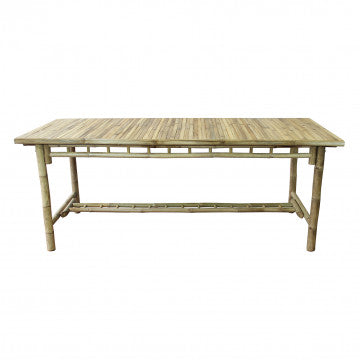 Tavolo in bamboo marrone 200x80x75 cm, struttura in legno massello