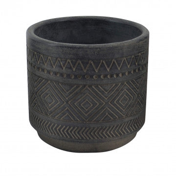 Vaso grande in fibra sintetica 18x18x16 cm colore antracite