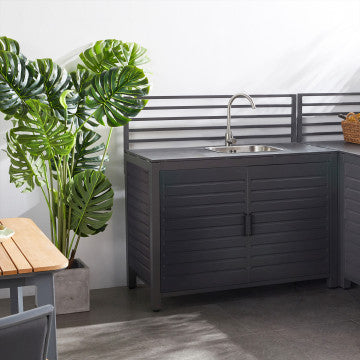Modulo cucina con lavello struttura alluminio verniciato 90x62x125 cm