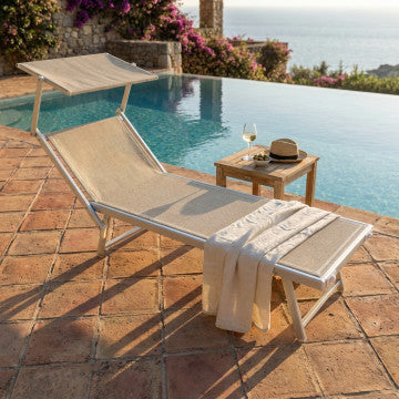 Lettino pieghevole in alluminio, portata 120 kg, dimensioni 183-189 x 61 x 38 cm