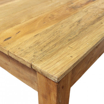 Tavolo in legno riciclato 80x80 cm, altezza 77 cm, colore marrone