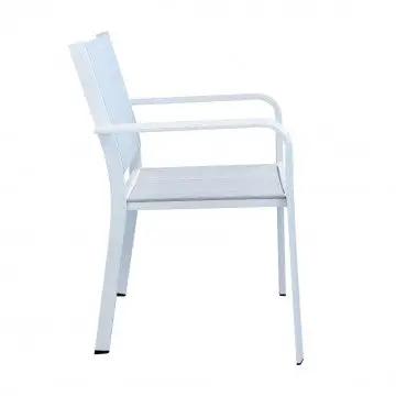 Poltrona Impilabile Zante con Struttura in Alluminio, seduta e schienale in textilene