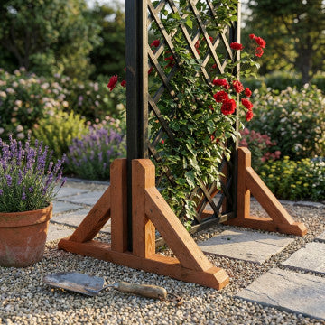 Piedino doppio sostegno griglia legno pino impregnato 60x4,5x30 cm