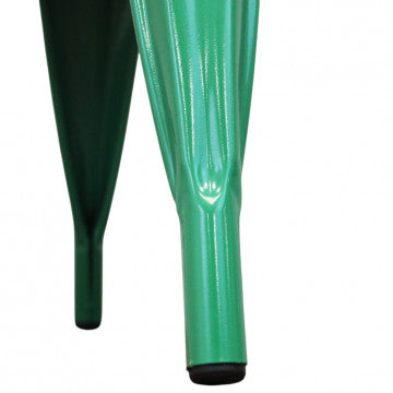 Sedia in metallo verde, seduta e struttura, 35x45x85 cm, 4 kg