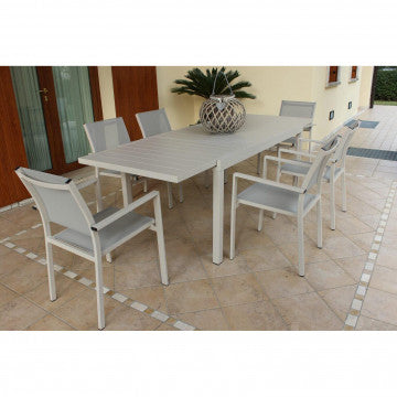Tavolo alluminio allungabile 200/300x100 cm, altezza 74 cm