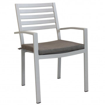 Poltrona in alluminio con cuscino, struttura seduta 46x62x84 cm