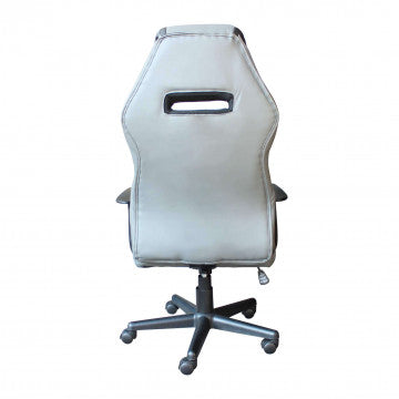 Poltrona gaming in poliuretano grigio chiaro regolabile in altezza