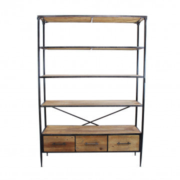 Mobile con struttura in metallo e legno, dimensioni 128x44,5x153,5 cm