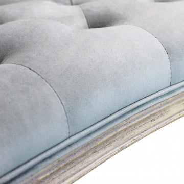 Panca in legno rivestimento velluto grigio 113 x 48 x 45-60 cm