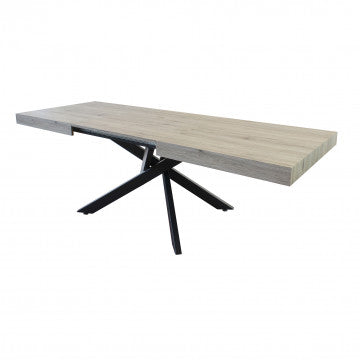 Tavolo allungabile melaminico 160/240 x 90 cm struttura metallo nera