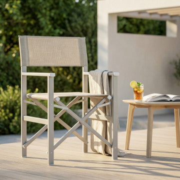 Sedia Pieghevole Regista Textilene Tortora 55x46x88h cm