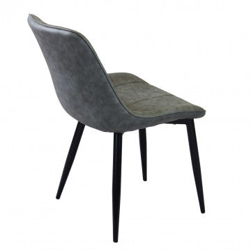 Poltrona struttura metallo seduta schienale ecopelle grigia 59x51x82cm