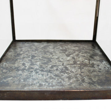Lanterna grande in metallo e vetro color bronzo 20x20x83 cm