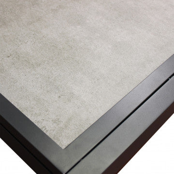 Tavolo allungabile piano vetro effetto legno base alluminio 120-240x90 cm