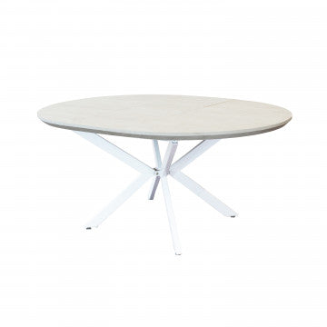Tavolo rotondo allungabile piano MDF melaminico struttura metallo bianca