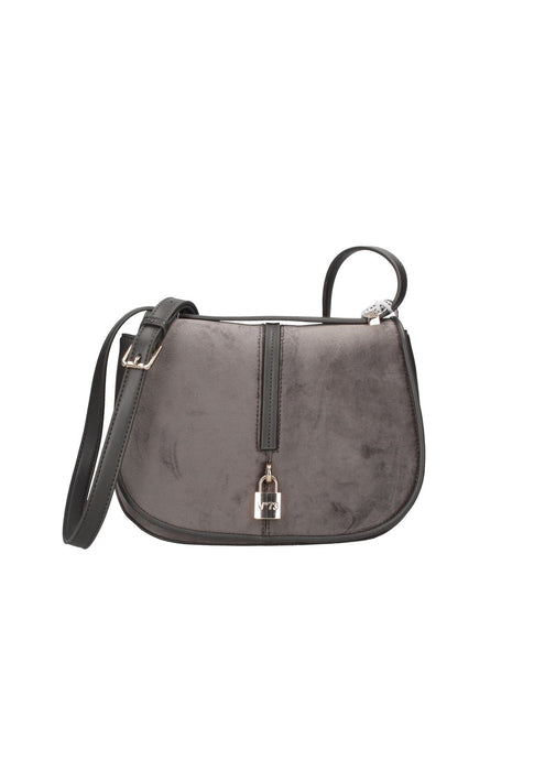 Borsa A Spalla Artemisia In Velluto Con Chiusura A Patta E Charm Lucchetto Frontale Dimensioni 25x20x7 Cm Di V73