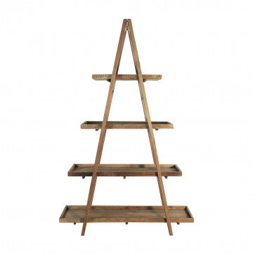 Libreria in legno di pino riciclato 120x43x183 cm colore marrone