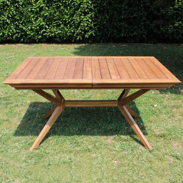 Tavolo legno acacia massiccio 180/240x90 cm spessore 25 mm