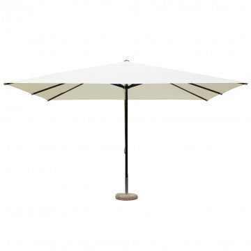 Ombrellone palo centrale alluminio nero telo poliestere beige 400x300 cm