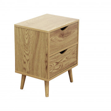 Comodino in legno naturale con dimensioni 40x30x50,5 cm