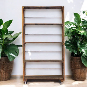 Mobile in legno riciclato e metallo, 118x37x218 cm, colore marrone