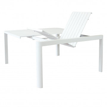 Tavolo allungabile in alluminio verniciato 100/150x150 cm, altezza 75