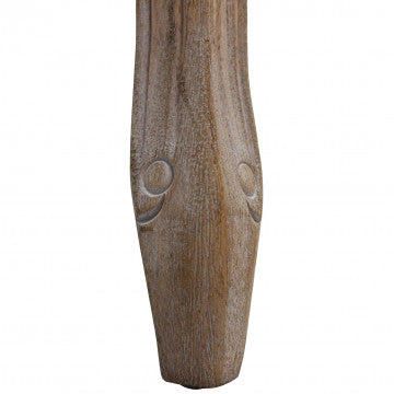 Sgabello in legno con rivestimento ecopelle vintage, dimensioni 50x36x47 cm