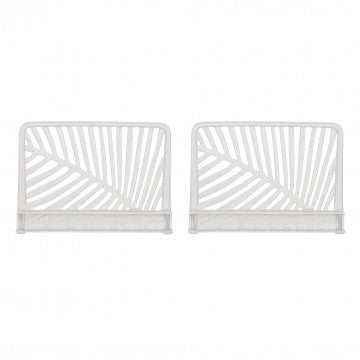 Coppia braccioli salotto polipropilene 60x10x44 cm bianco taupe