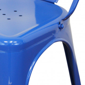 Sedia struttura metallo seduta metallo dimensioni 35x45x85 cm colore blu