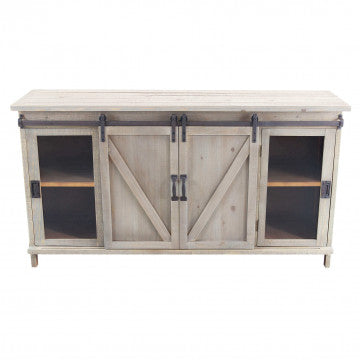 Mobile in legno e acciaio, dimensioni 142x41x76 cm, peso 27,78 kg