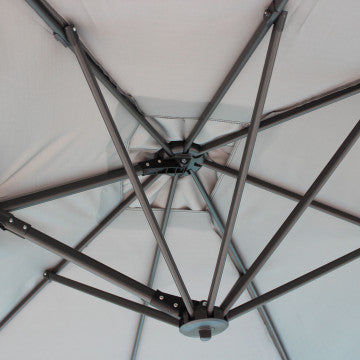 Ombrellone rettangolare 2x3 metri telo grigio chiaro poliestere