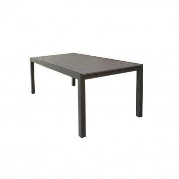 Tavolo allungabile 180/240 x 100 cm in polywood grigio e alluminio
