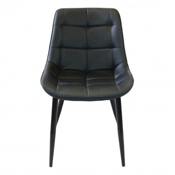 Poltrona struttura metallo seduta schienale ecopelle nero 59x51x82cm