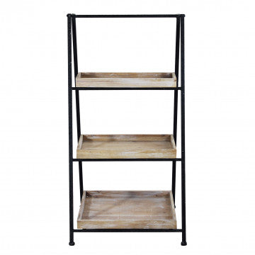 Mobile in ferro e legno con 3 ripiani, dimensioni 52x41x99,5 cm