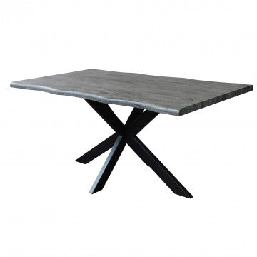 Tavolo piano MDF effetto legno antracite struttura metallo nero 160x90