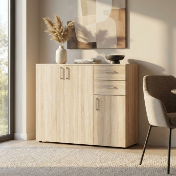 Mobile Quercia Chiaro 106x36x83 cm in truciolare bilaminato
